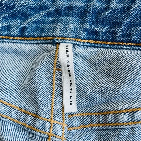 Rag & Bone Ruth Super High Waist Straight Leg Jeans Size 32 $295 Quiet Luxury - Picture 9 of 14